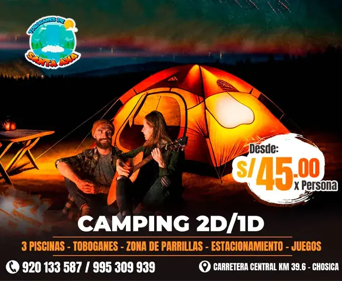 Toboganes de Santa Ana - Camping 2 días y 1 noche